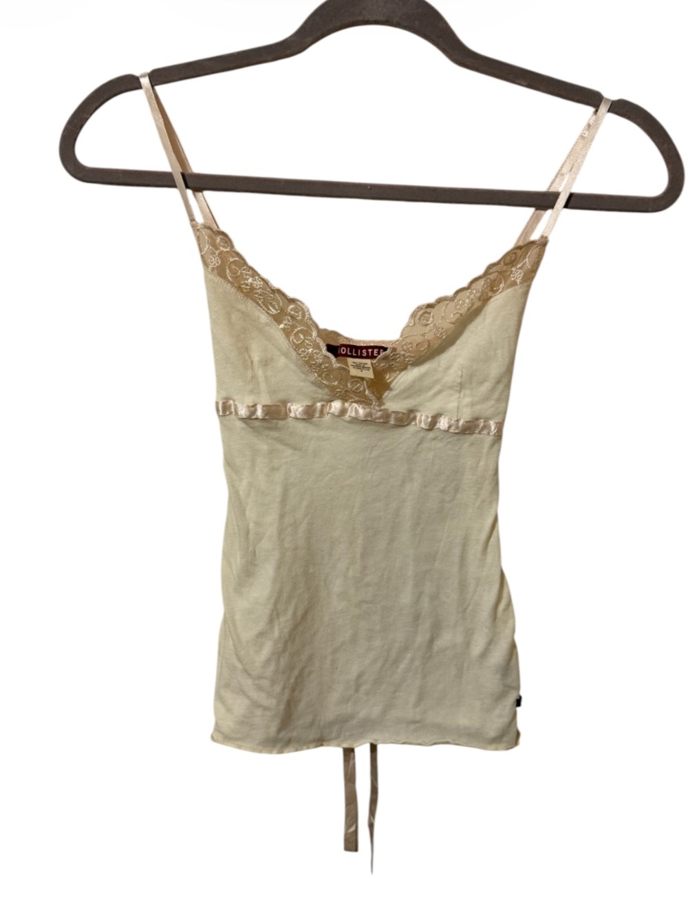 Vintage Hollister Delicate Lace Trim Satin Ribbon Cami Cream Y2K Nwot⭐️⭐️⭐️⭐️⭐️ - Picture 5 of 9